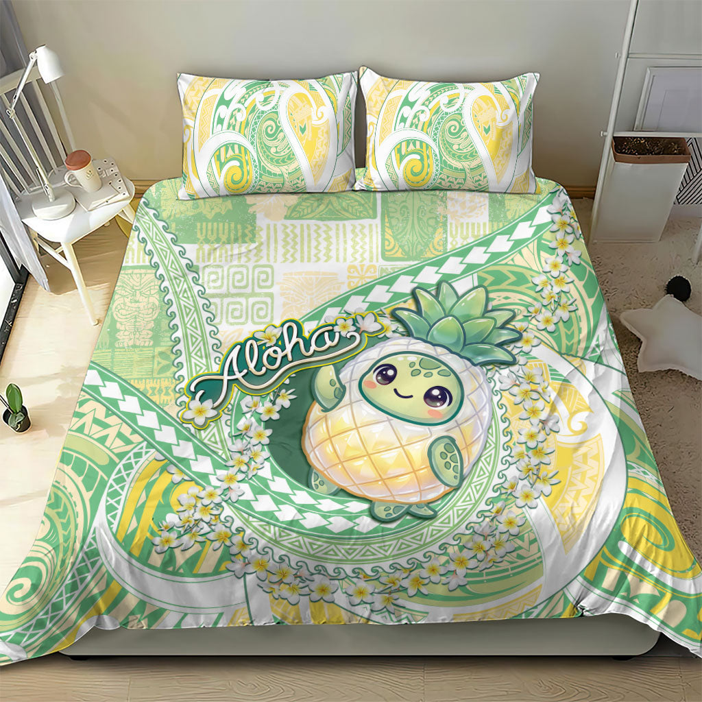 Hawaii Pineapple Bedding Set Cute Cosplay Turtle Plumeria Spiral DT05 - Polynesian Pride