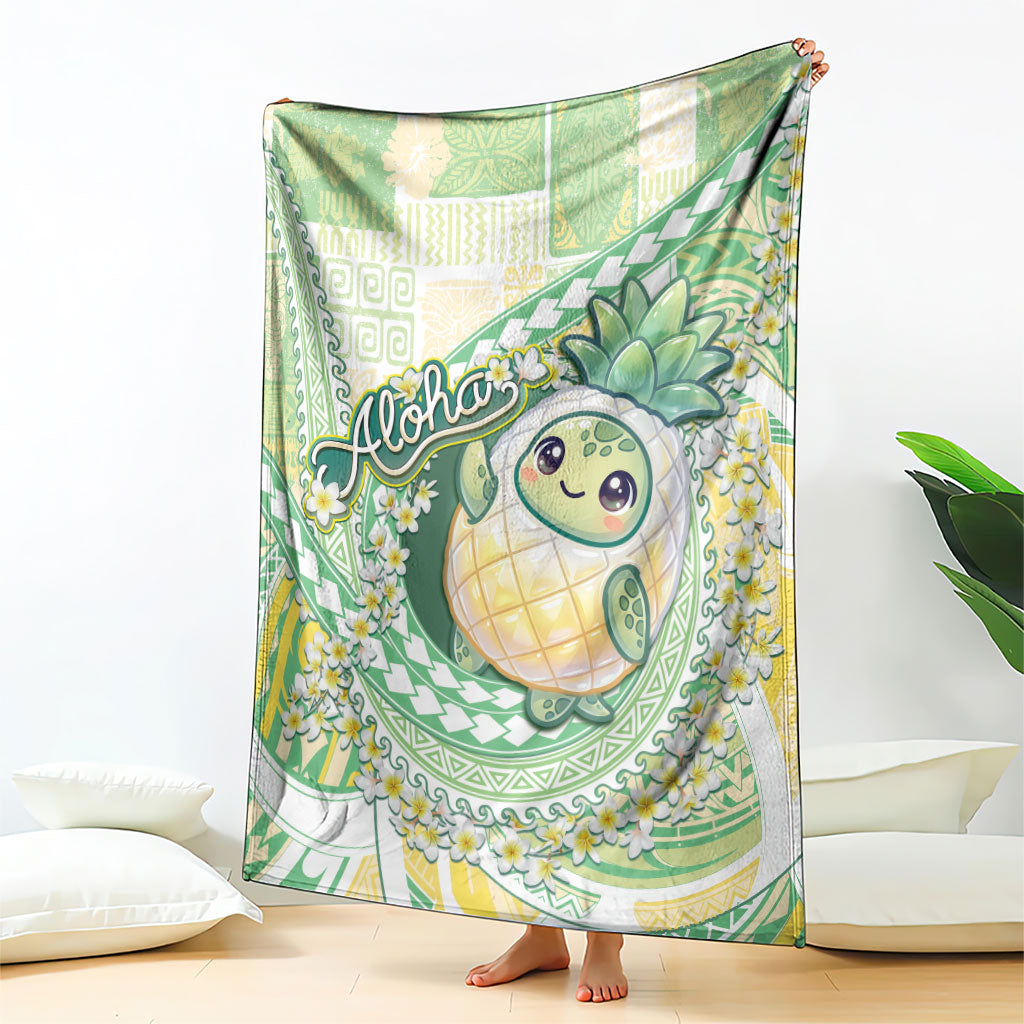 Hawaii Pineapple Blanket Cute Cosplay Turtle Plumeria Spiral DT05 - Polynesian Pride