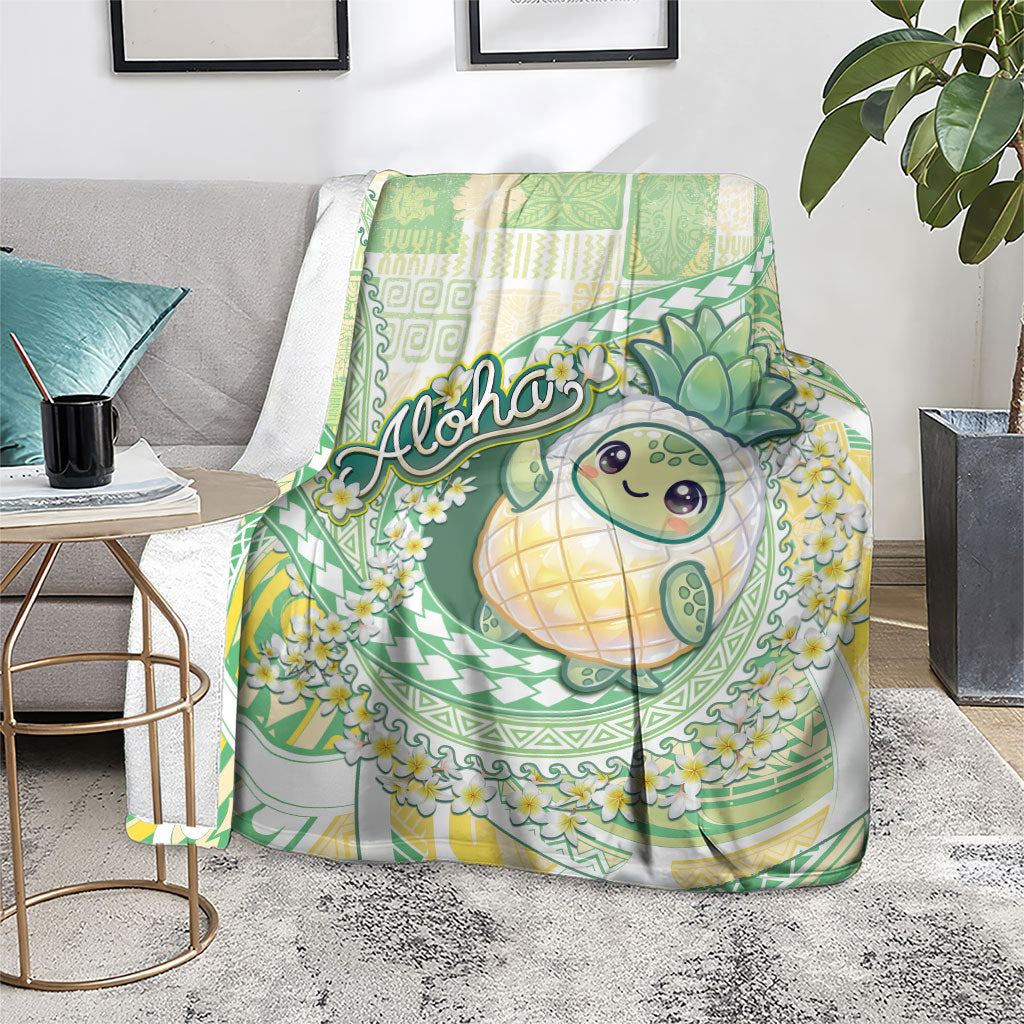 Hawaii Pineapple Blanket Cute Cosplay Turtle Plumeria Spiral DT05 - Polynesian Pride