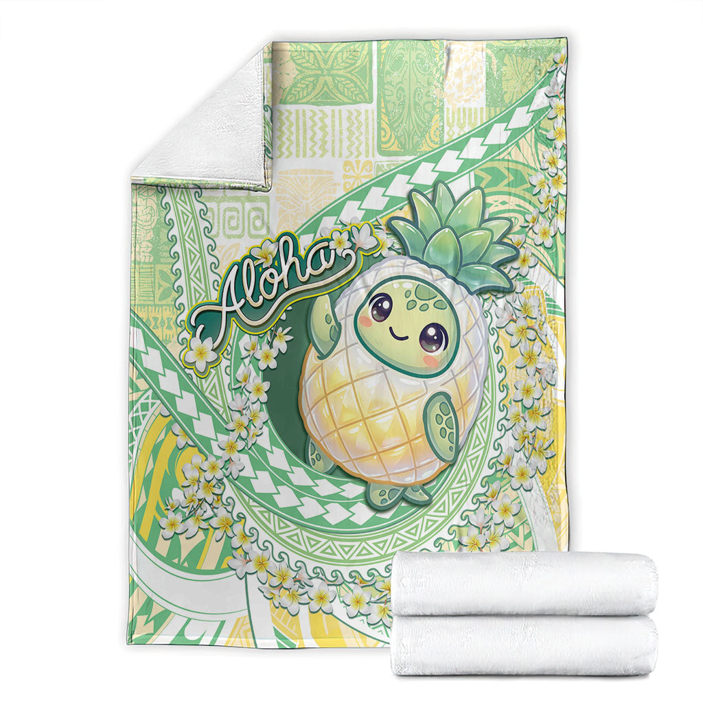 Hawaii Pineapple Blanket Cute Cosplay Turtle Plumeria Spiral DT05 - Polynesian Pride