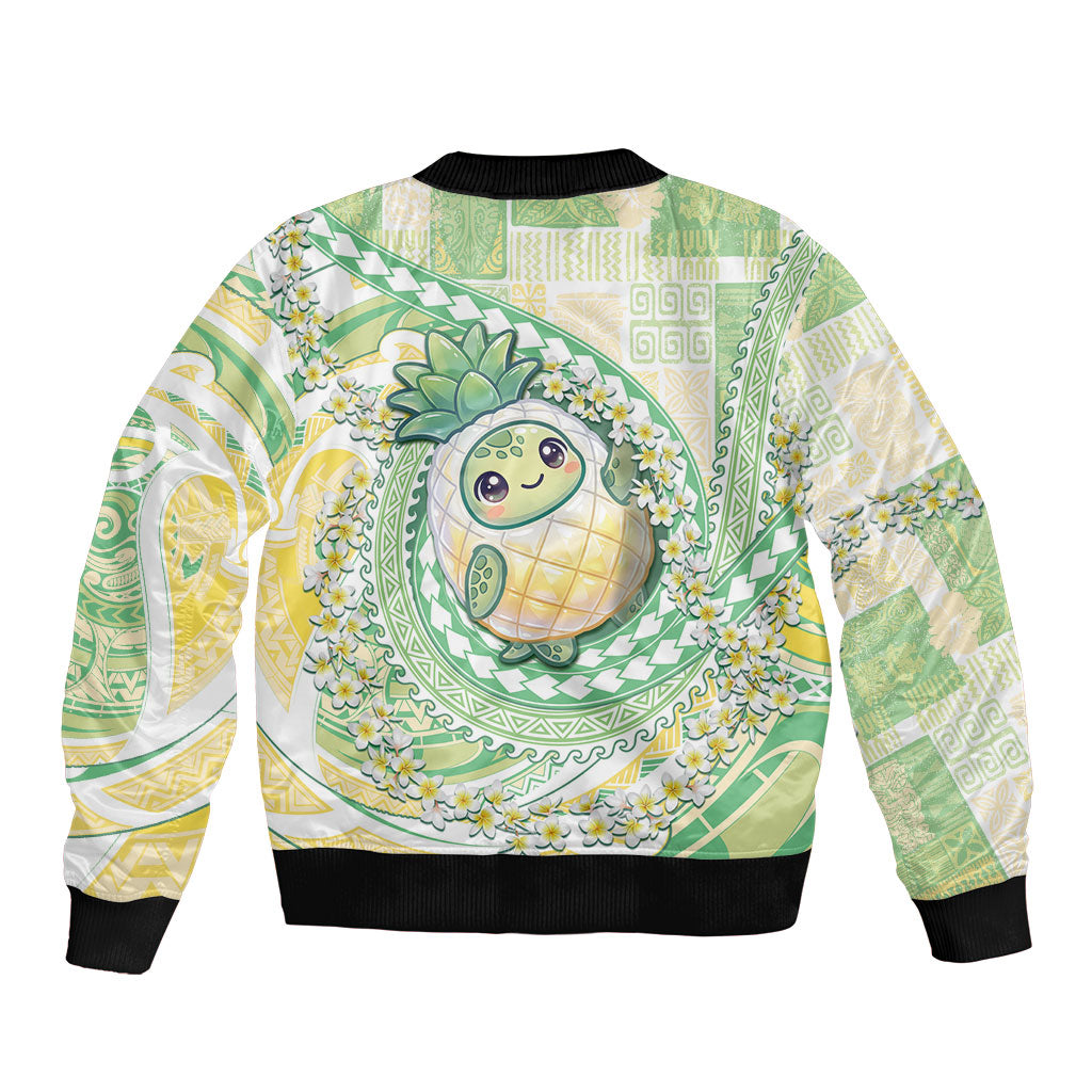 Hawaii Pineapple Bomber Jacket Cute Cosplay Turtle Plumeria Spiral DT05 - Polynesian Pride
