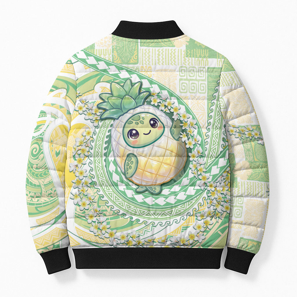 Hawaii Pineapple Bomber Puffer Jacket Cute Cosplay Turtle Plumeria Spiral DT05 - Polynesian Pride