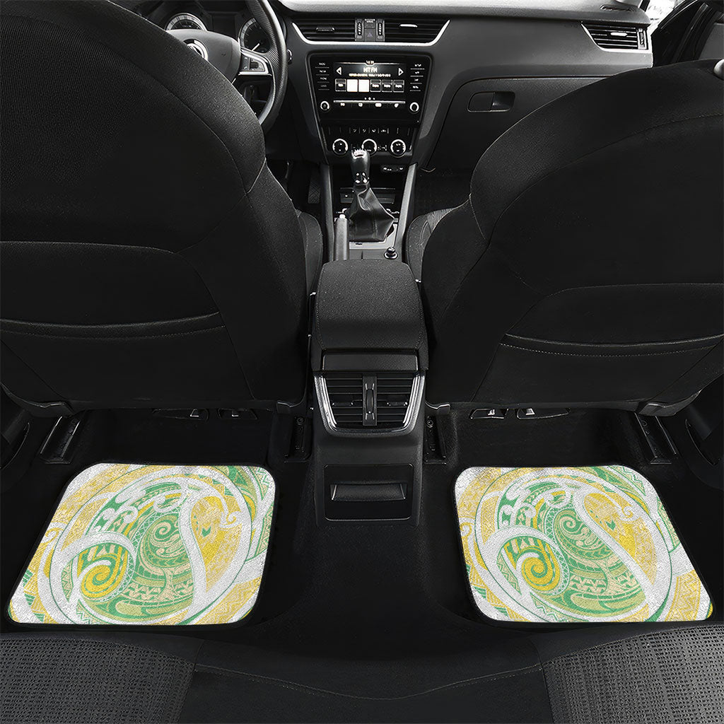 Hawaii Pineapple Car Mats Cute Cosplay Turtle Plumeria Spiral DT05 Set 2pcs - Back Mint - Polynesian Pride