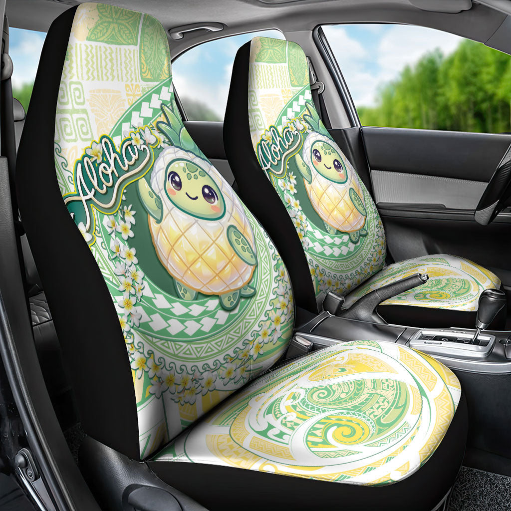 Hawaii Pineapple Car Seat Cover Cute Cosplay Turtle Plumeria Spiral DT05 - Polynesian Pride