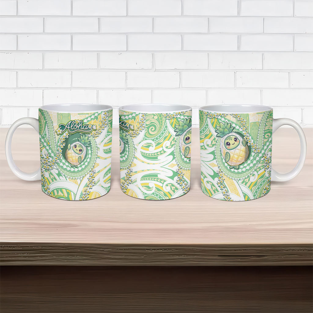 Hawaii Pineapple Ceramic Mug Cute Cosplay Turtle Plumeria Spiral DT05 - Polynesian Pride