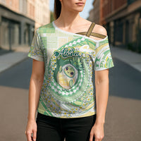Hawaii Pineapple Cross Shoulder Shirt Cute Cosplay Turtle Plumeria Spiral DT05 - Polynesian Pride