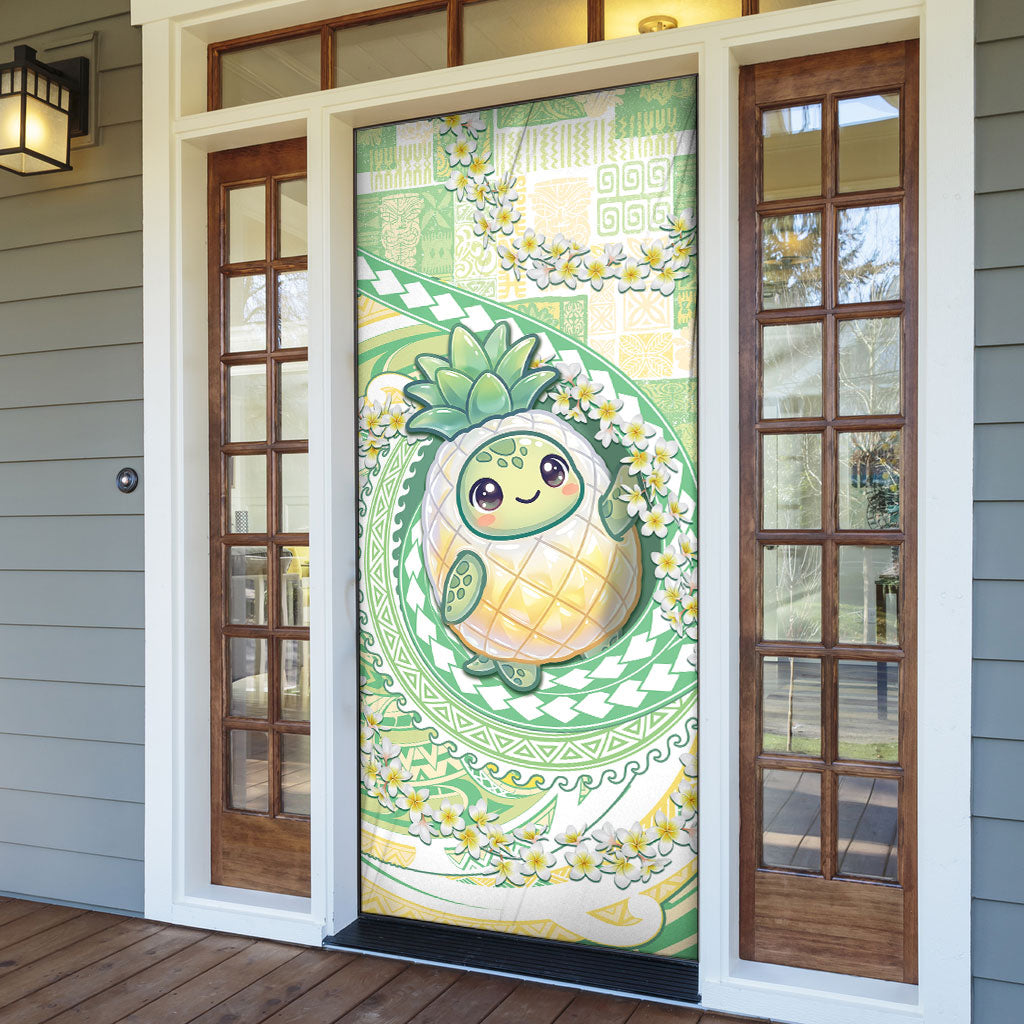 Hawaii Pineapple Door Cover Cute Cosplay Turtle Plumeria Spiral DT05 - Polynesian Pride