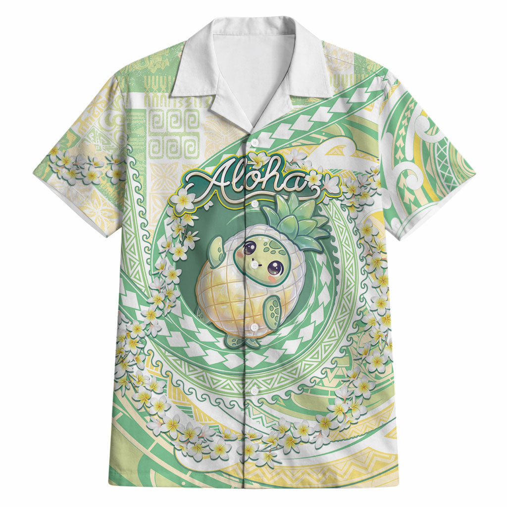 Hawaii Pineapple Hawaiian Shirt Cute Cosplay Turtle Plumeria Spiral DT05 Mint - Polynesian Pride