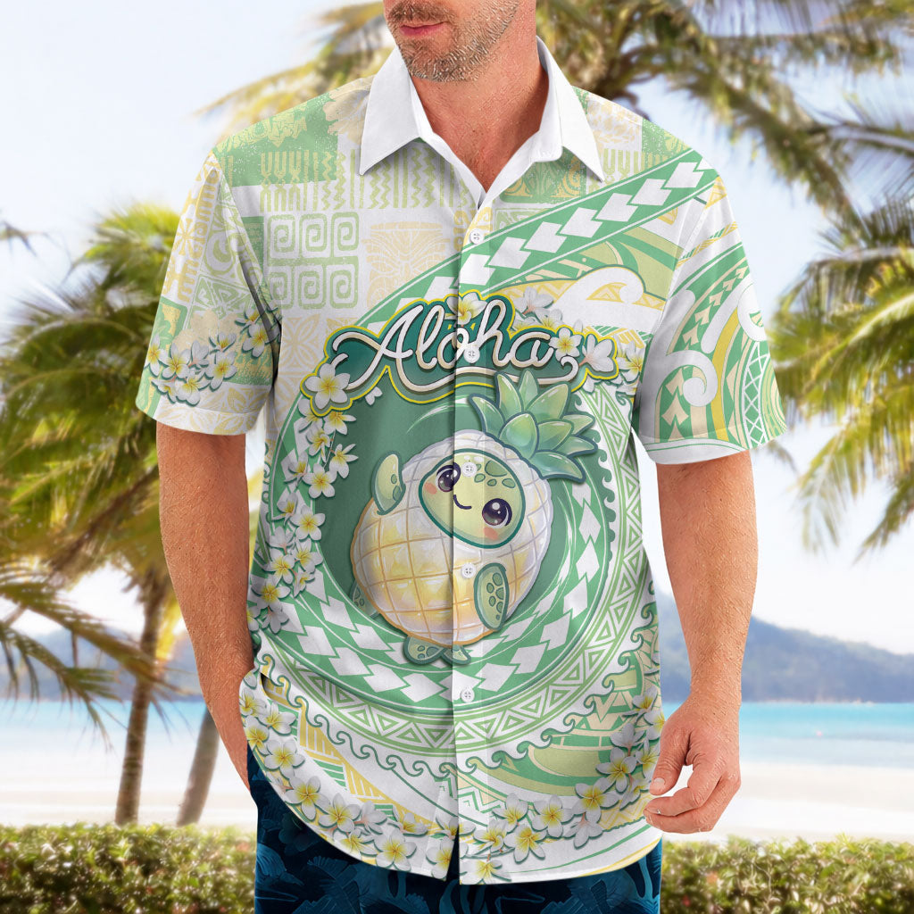 Hawaii Pineapple Hawaiian Shirt Cute Cosplay Turtle Plumeria Spiral DT05 - Polynesian Pride