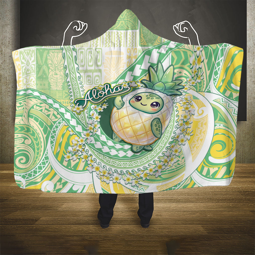 Hawaii Pineapple Hooded Blanket Cute Cosplay Turtle Plumeria Spiral DT05 - Polynesian Pride