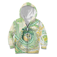 Hawaii Pineapple Kid Hoodie Cute Cosplay Turtle Plumeria Spiral DT05 Zip Hoodie Mint - Polynesian Pride