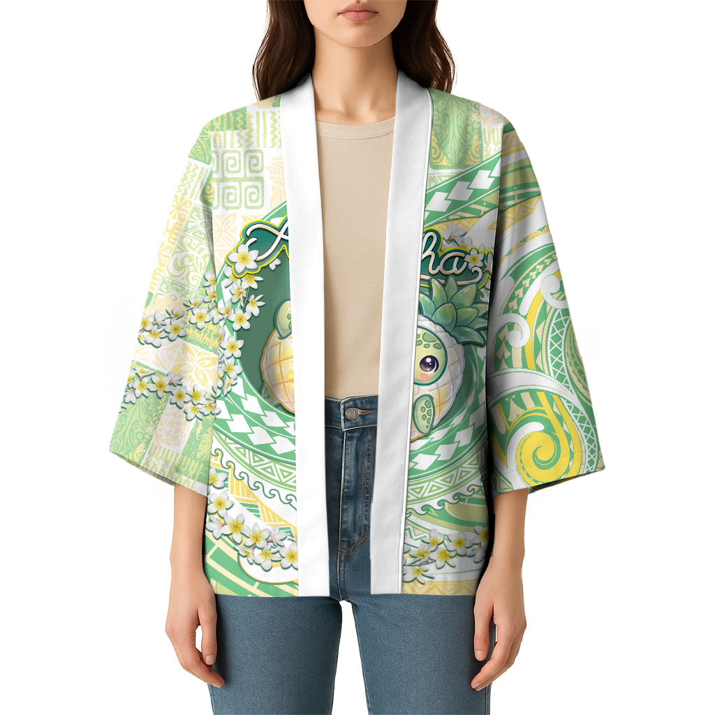 Hawaii Pineapple Kimono Cute Cosplay Turtle Plumeria Spiral DT05 - Polynesian Pride