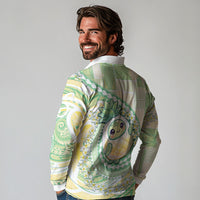 Hawaii Pineapple Long Sleeve Polo Shirt Cute Cosplay Turtle Plumeria Spiral DT05 - Polynesian Pride
