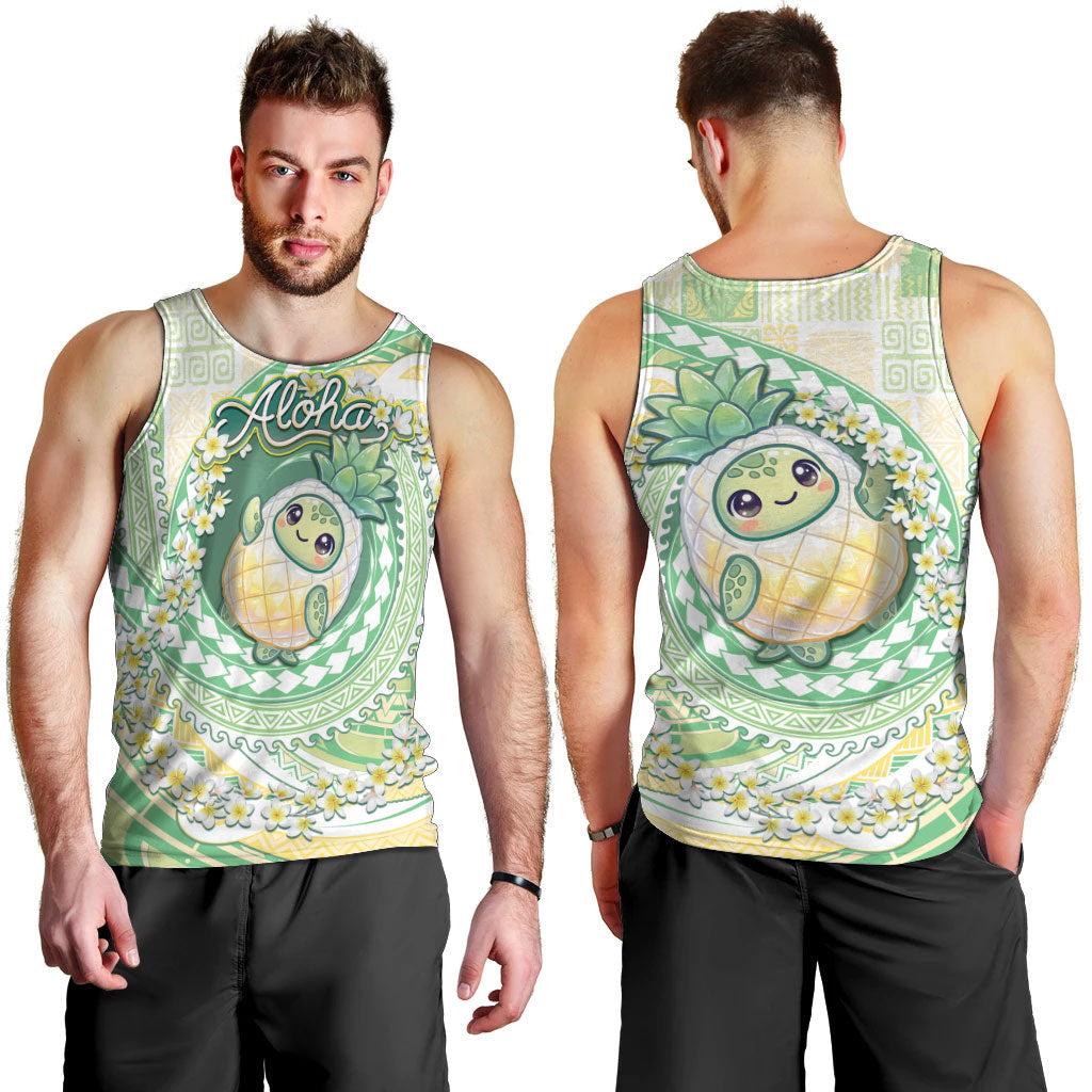 Hawaii Pineapple Men Tank Top Cute Cosplay Turtle Plumeria Spiral DT05 - Polynesian Pride