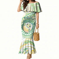 Hawaii Pineapple Mermaid Dress Cute Cosplay Turtle Plumeria Spiral DT05 Women Mint - Polynesian Pride