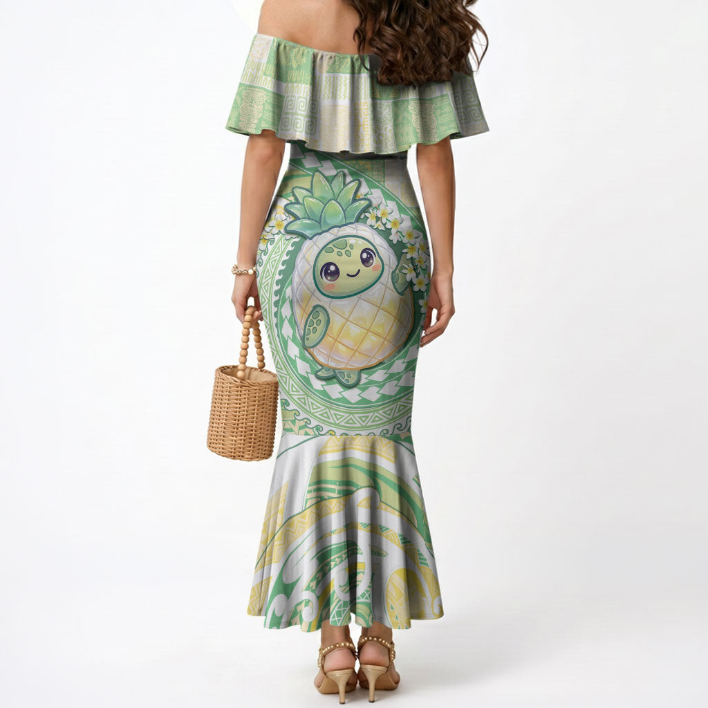 Hawaii Pineapple Mermaid Dress Cute Cosplay Turtle Plumeria Spiral DT05 - Polynesian Pride