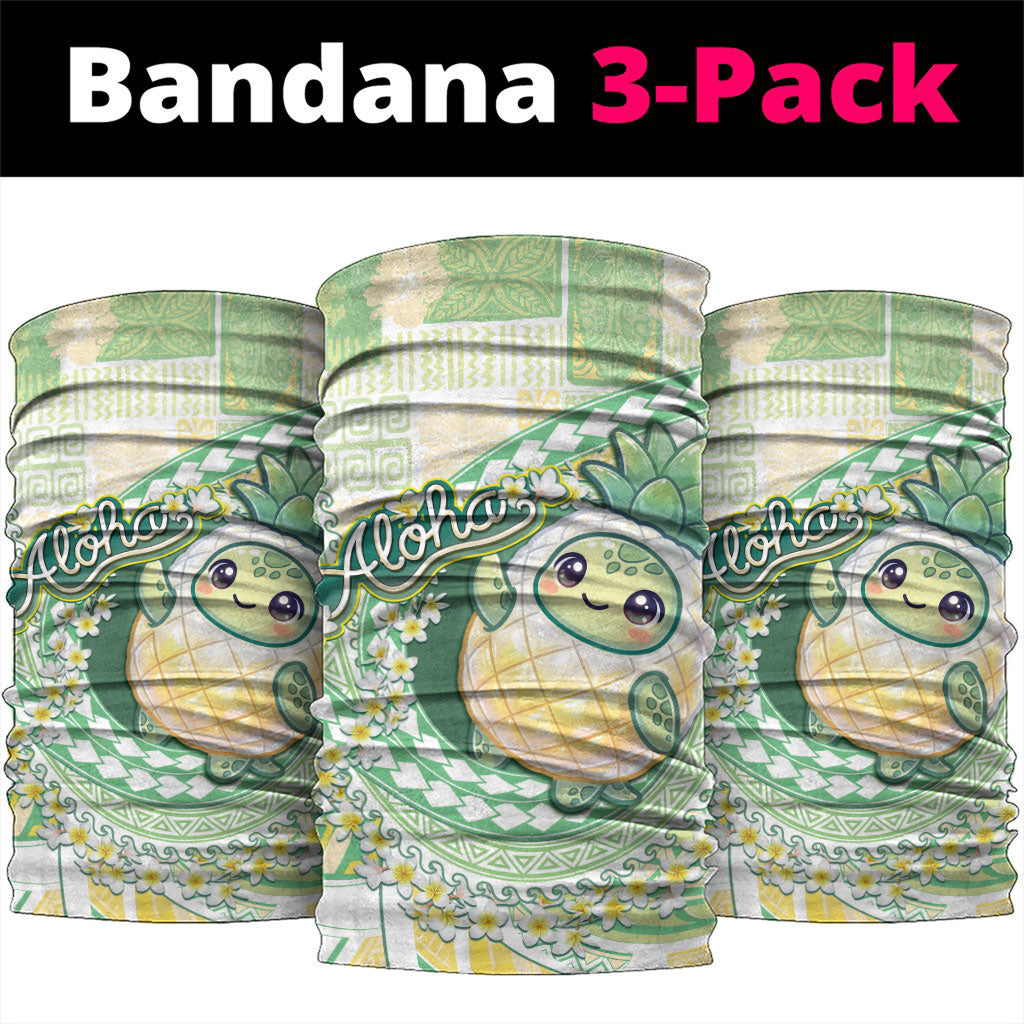 Hawaii Pineapple Neck Gaiter Cute Cosplay Turtle Plumeria Spiral DT05 package One Size: 25*50cm Mint - Polynesian Pride