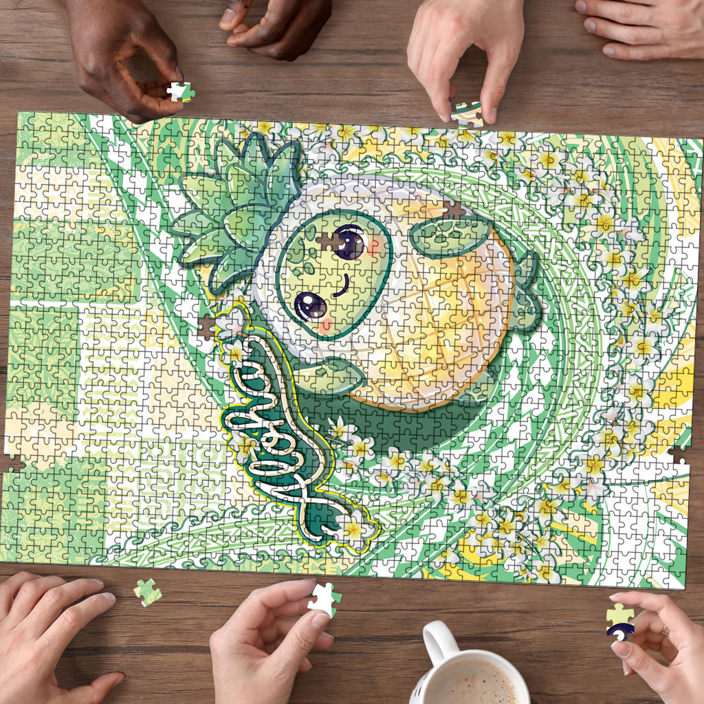Hawaii Pineapple Puzzle Cute Cosplay Turtle Plumeria Spiral DT05 - Polynesian Pride