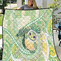 Hawaii Pineapple Quilt Cute Cosplay Turtle Plumeria Spiral DT05 Mint - Polynesian Pride
