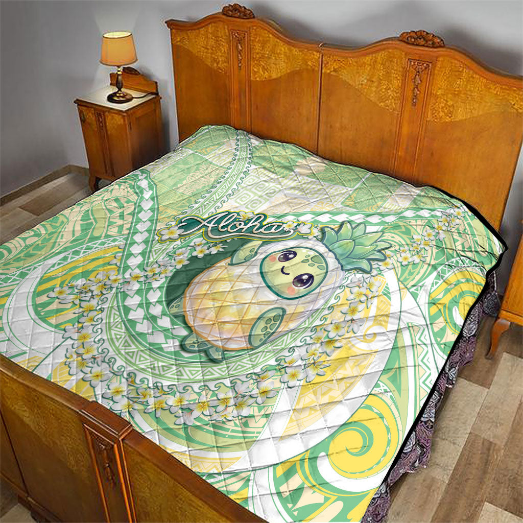 Hawaii Pineapple Quilt Cute Cosplay Turtle Plumeria Spiral DT05 - Polynesian Pride