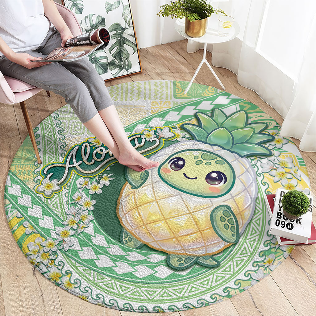 Hawaii Pineapple Round Carpet Cute Cosplay Turtle Plumeria Spiral DT05 - Polynesian Pride