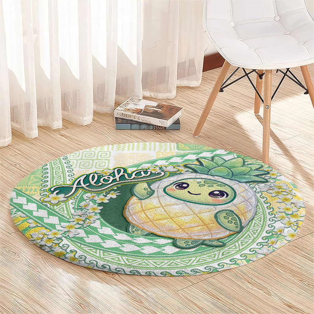 Hawaii Pineapple Round Carpet Cute Cosplay Turtle Plumeria Spiral DT05 - Polynesian Pride