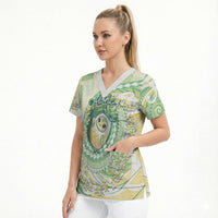 Hawaii Pineapple Scrub Top Cute Cosplay Turtle Plumeria Spiral DT05 - Polynesian Pride
