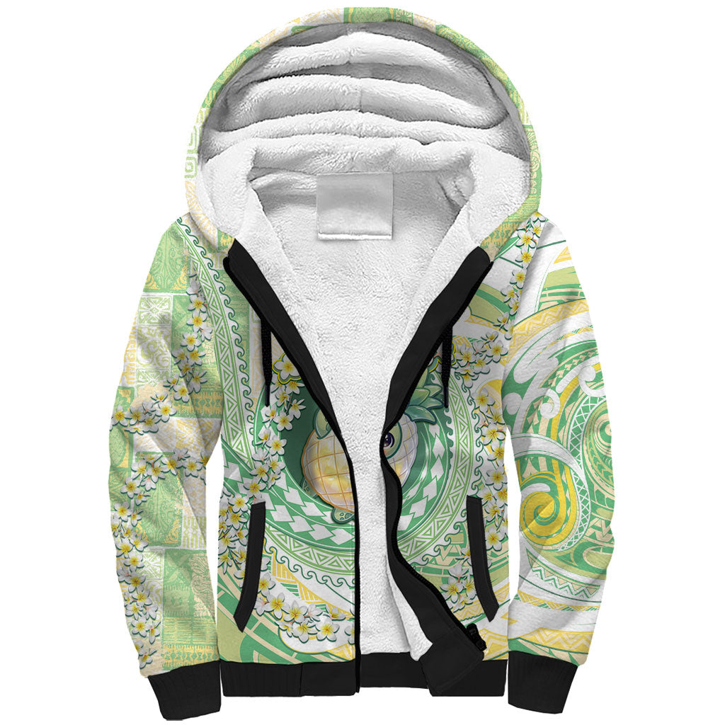 Hawaii Pineapple Sherpa Hoodie Cute Cosplay Turtle Plumeria Spiral