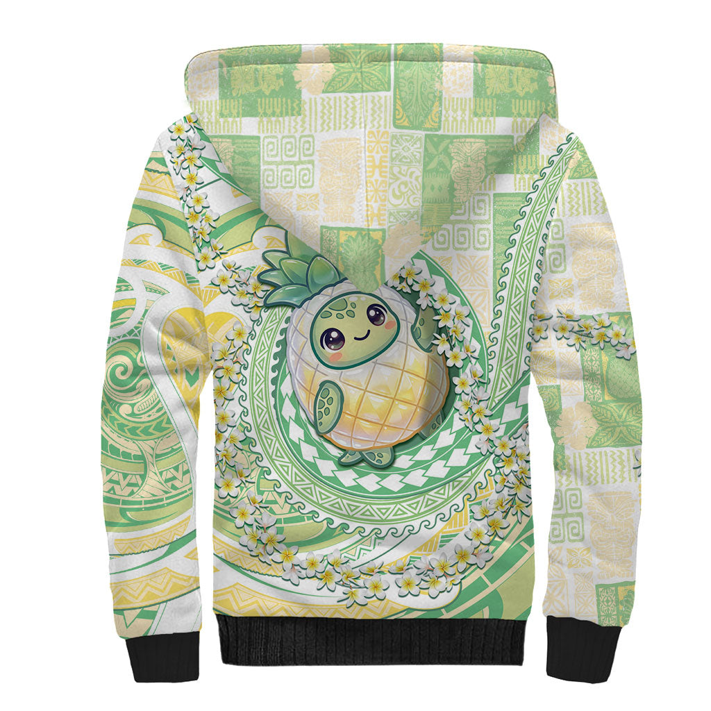 Hawaii Pineapple Sherpa Hoodie Cute Cosplay Turtle Plumeria Spiral DT05 - Polynesian Pride
