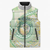 Hawaii Pineapple Sleeveless Puffer Jacket Cute Cosplay Turtle Plumeria Spiral DT05 Unisex Mint - Polynesian Pride