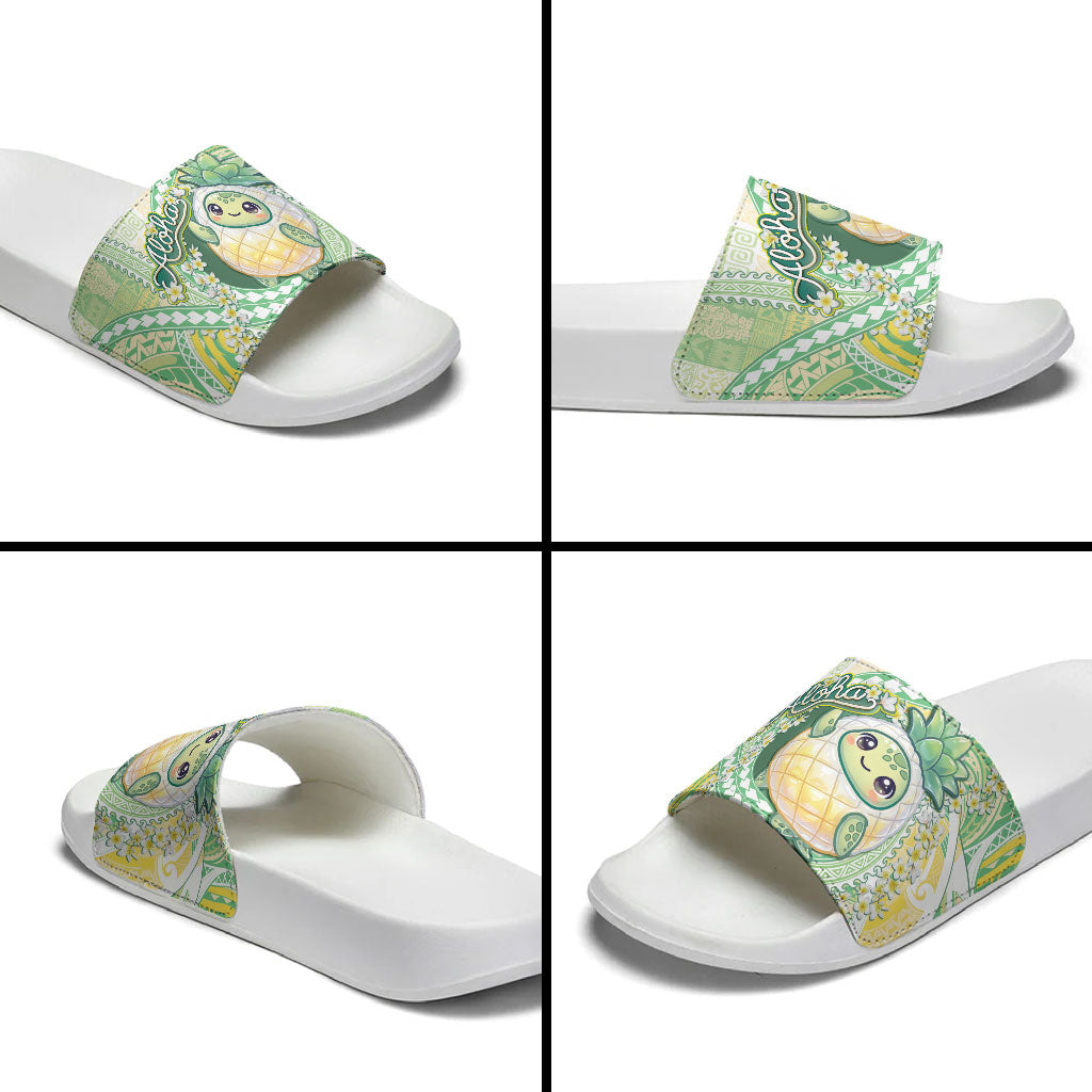 Hawaii Pineapple Slide Sandals Cute Cosplay Turtle Plumeria Spiral DT05 - Polynesian Pride