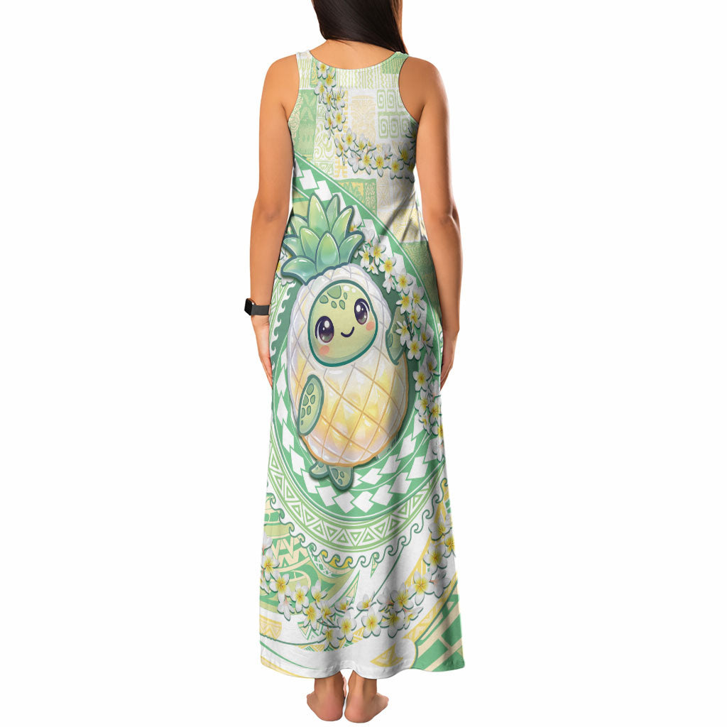 Hawaii Pineapple Tank Maxi Dress Cute Cosplay Turtle Plumeria Spiral DT05 - Polynesian Pride