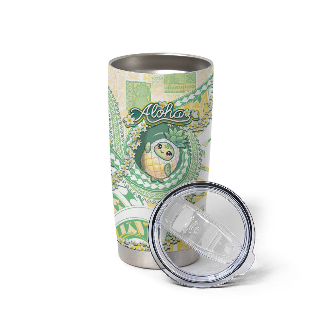 Hawaii Pineapple Tumbler Cup Cute Cosplay Turtle Plumeria Spiral DT05 - Polynesian Pride