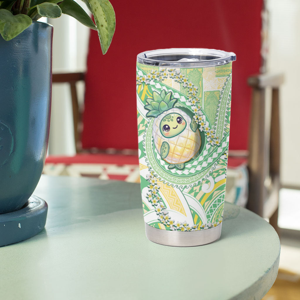 Hawaii Pineapple Tumbler Cup Cute Cosplay Turtle Plumeria Spiral DT05 - Polynesian Pride