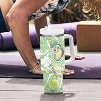 Hawaii Pineapple Tumbler With Handle Cute Cosplay Turtle Plumeria Spiral DT05 - Polynesian Pride