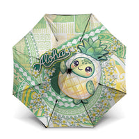 Hawaii Pineapple Umbrella Cute Cosplay Turtle Plumeria Spiral DT05 One Size Folded 11.42 inch Opened Diameter 37.4 inch Mint - Polynesian Pride