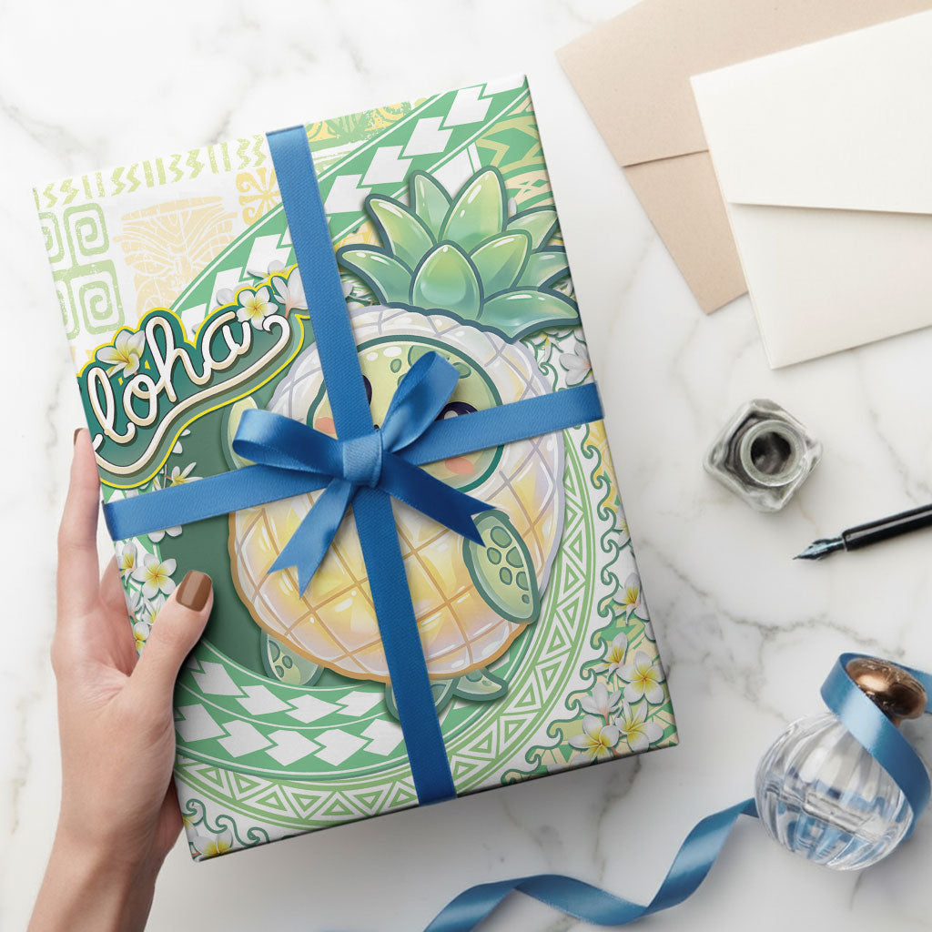 Hawaii Pineapple Wrapping Paper Cute Cosplay Turtle Plumeria Spiral DT05 - Polynesian Pride