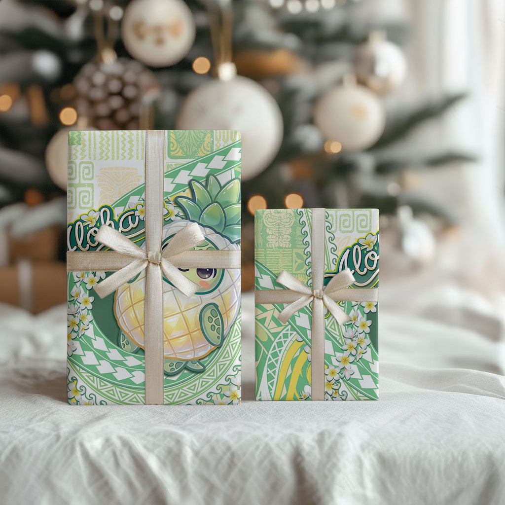 Hawaii Pineapple Wrapping Paper Cute Cosplay Turtle Plumeria Spiral DT05 - Polynesian Pride