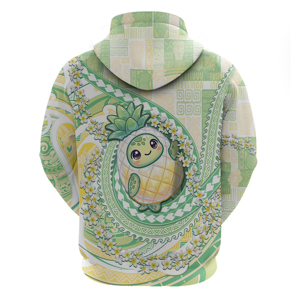 Hawaii Pineapple Zip Hoodie Cute Cosplay Turtle Plumeria Spiral DT05 - Polynesian Pride