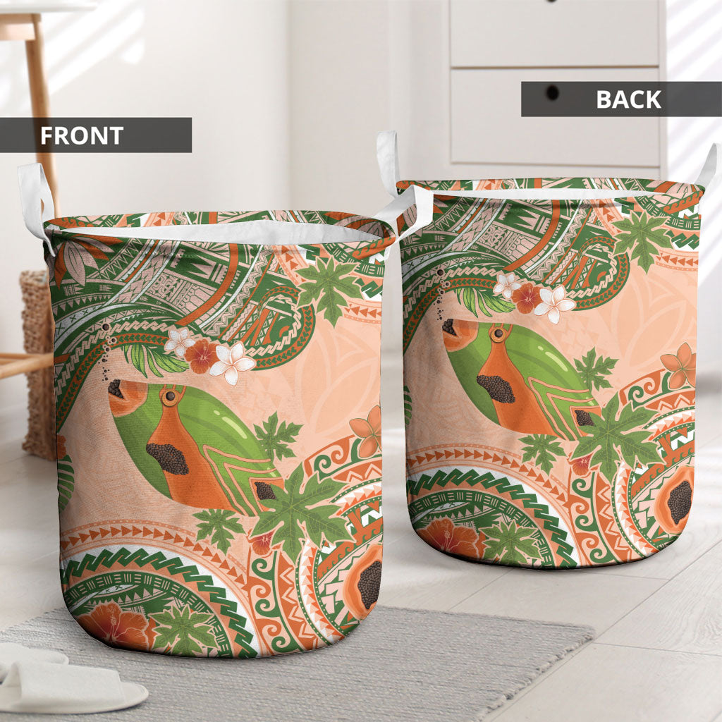 Hawaii Papaya Laundry Basket Cute Cosplay Humuhumu Fish Plumeria Waves DT05 - Polynesian Pride