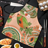 Hawaii Papaya Apron Cute Cosplay Humuhumu Fish Plumeria Waves DT05 Orange - Polynesian Pride