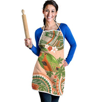 Hawaii Papaya Apron Cute Cosplay Humuhumu Fish Plumeria Waves DT05 - Polynesian Pride