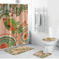 Hawaii Papaya Bathroom Set Cute Cosplay Humuhumu Fish Plumeria Waves DT05 Bathroom Set (4 pcs) Orange - Polynesian Pride