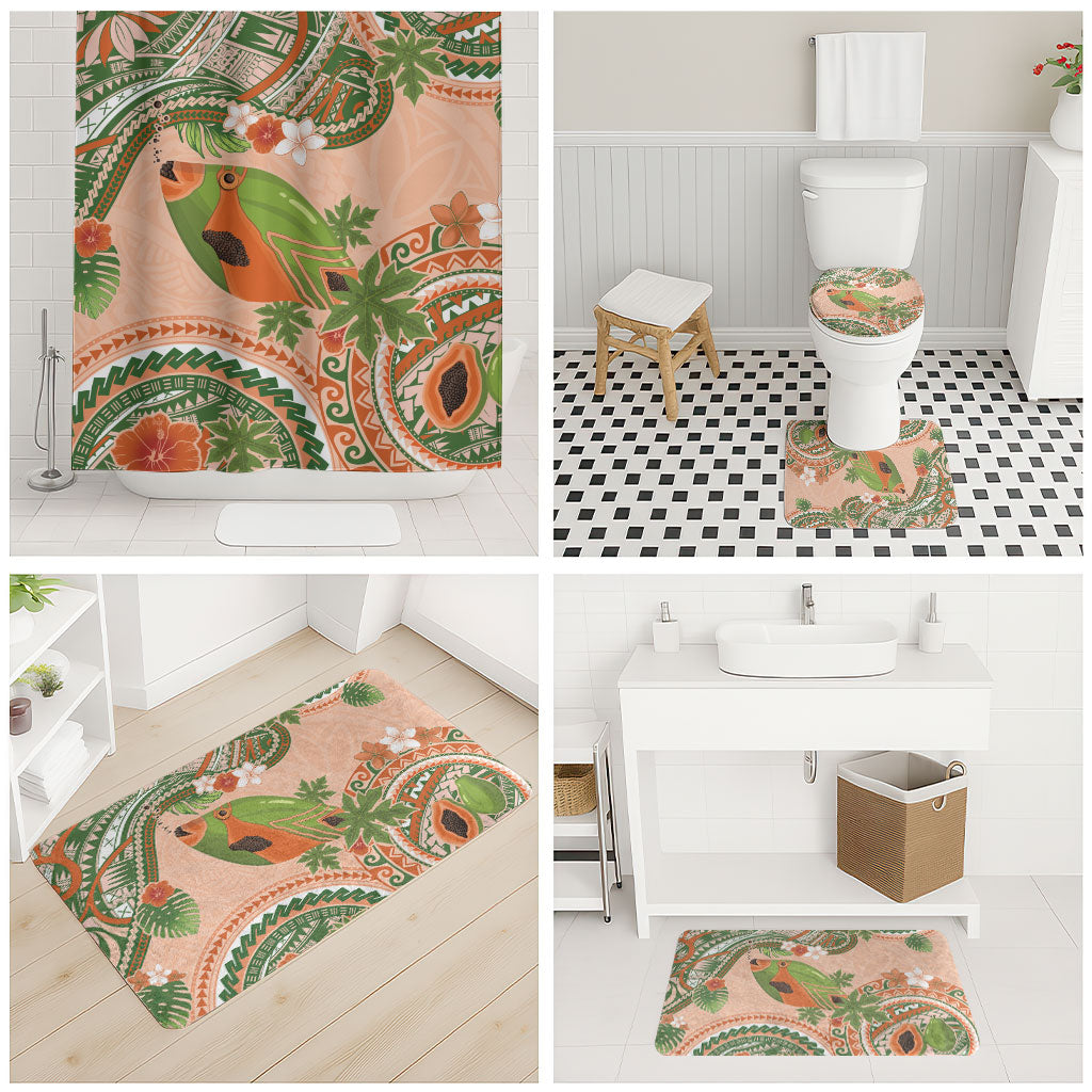Hawaii Papaya Bathroom Set Cute Cosplay Humuhumu Fish Plumeria Waves DT05 - Polynesian Pride