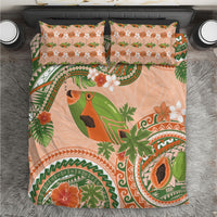 Hawaii Papaya Bedding Set Cute Cosplay Humuhumu Fish Plumeria Waves DT05 Orange - Polynesian Pride
