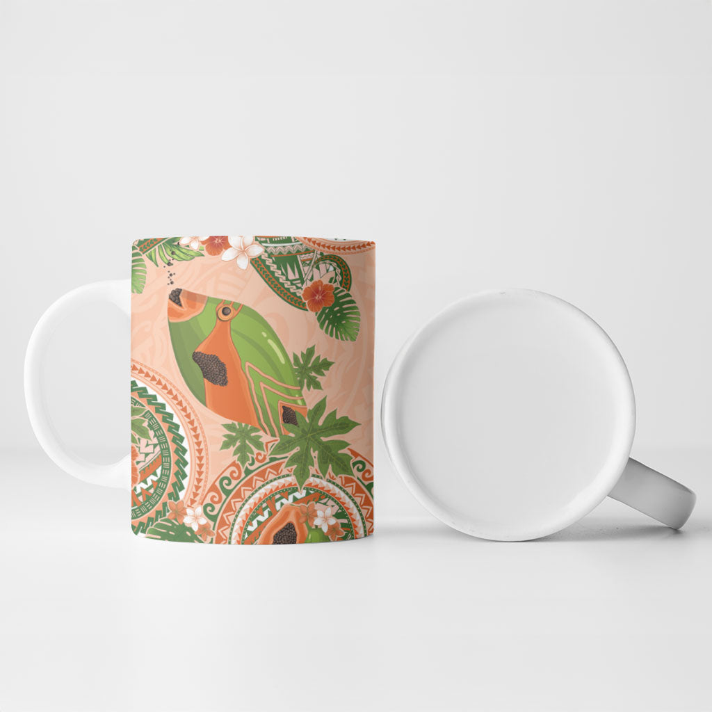 Hawaii Papaya Ceramic Mug Cute Cosplay Humuhumu Fish Plumeria Waves DT05 - Polynesian Pride