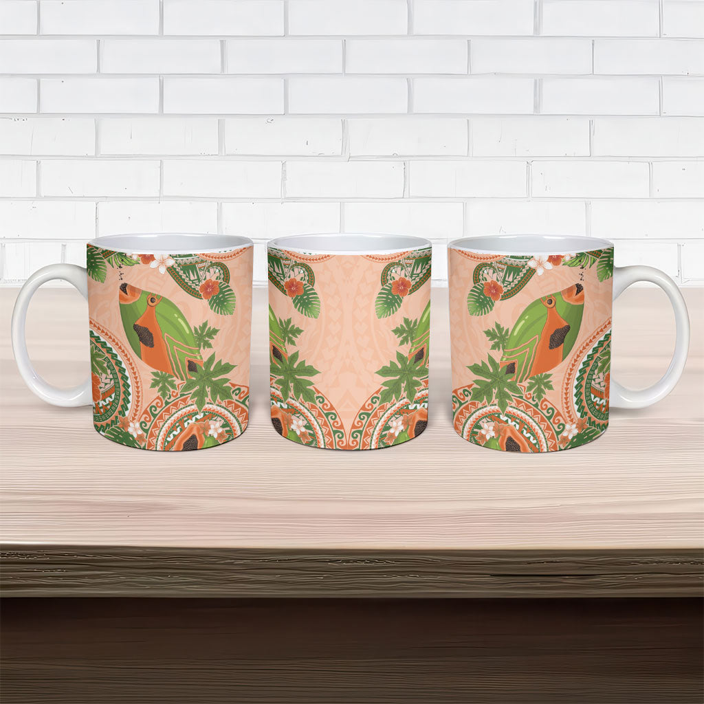 Hawaii Papaya Ceramic Mug Cute Cosplay Humuhumu Fish Plumeria Waves DT05 - Polynesian Pride