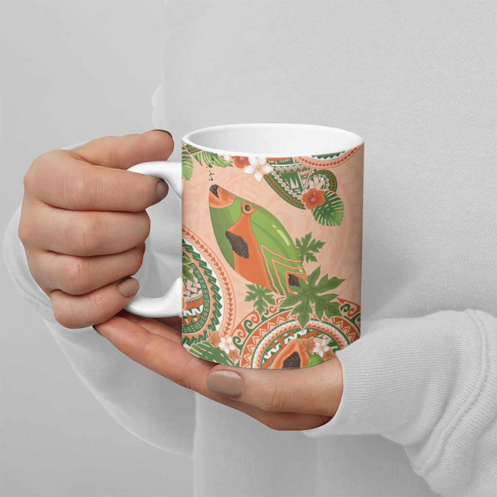 Hawaii Papaya Ceramic Mug Cute Cosplay Humuhumu Fish Plumeria Waves DT05 - Polynesian Pride