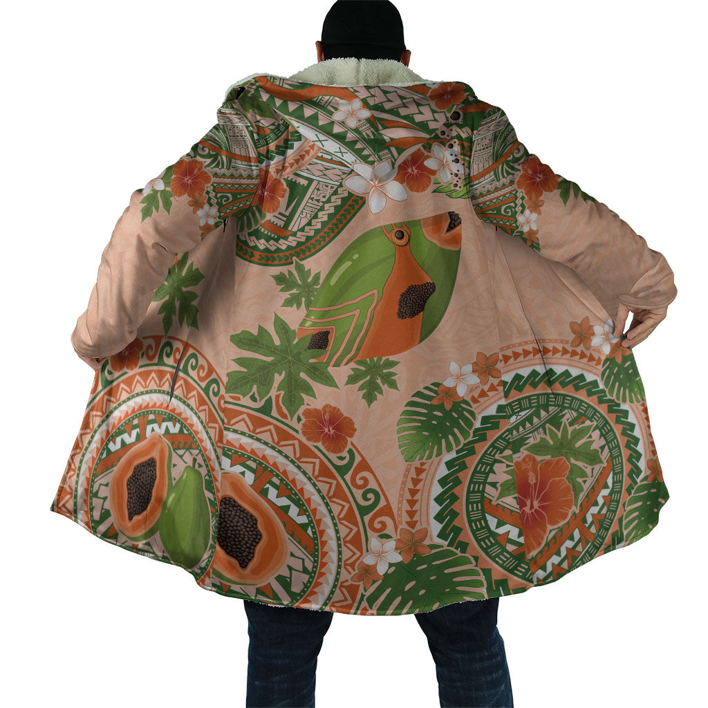 Hawaii Papaya Cloak Cute Cosplay Humuhumu Fish Plumeria Waves DT05 - Polynesian Pride