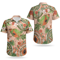 Hawaii Papaya Couples Matching Off Shoulder Maxi Dress and Hawaiian Shirt Cute Cosplay Humuhumu Fish Plumeria Waves DT05 - Polynesian Pride